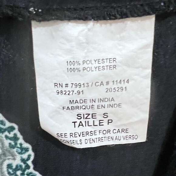 Motherhood Maternity black and aqua print top size small - Picture 6 of 6